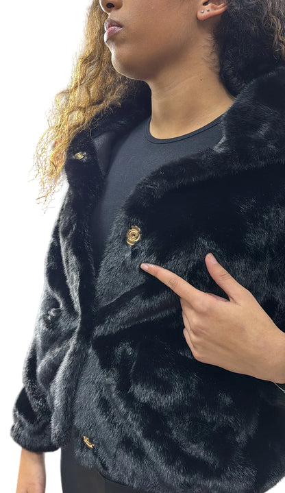 FOURRURE GOLD&SILVER  NOIRE