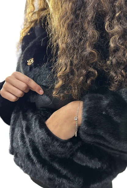 FOURRURE GOLD&SILVER  NOIRE