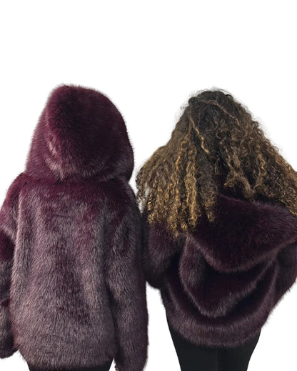 DOUDOUNE FOURRURE JOYNA bordeaux