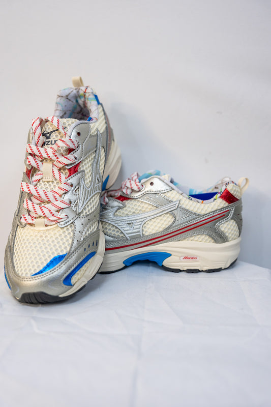 BASKETS MIZUNO MXR BLANC-BLEU-ROUGE