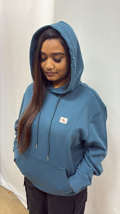 Pull Calvin Klein bleu canards avec capuche