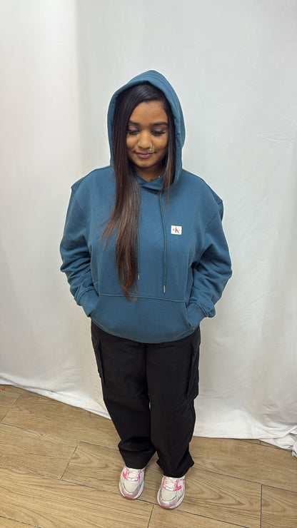 Pull Calvin Klein bleu canards avec capuche