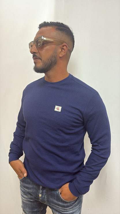 Pull bleu marine Calvin Klein en maille