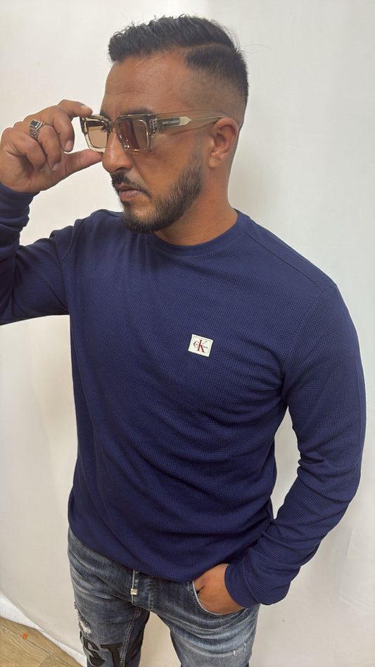 Pull bleu marine Calvin Klein en maille