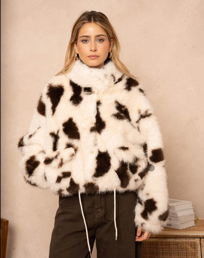 MANTEAU  FOURRURE GOLD&SILVER  CHOCOLAT