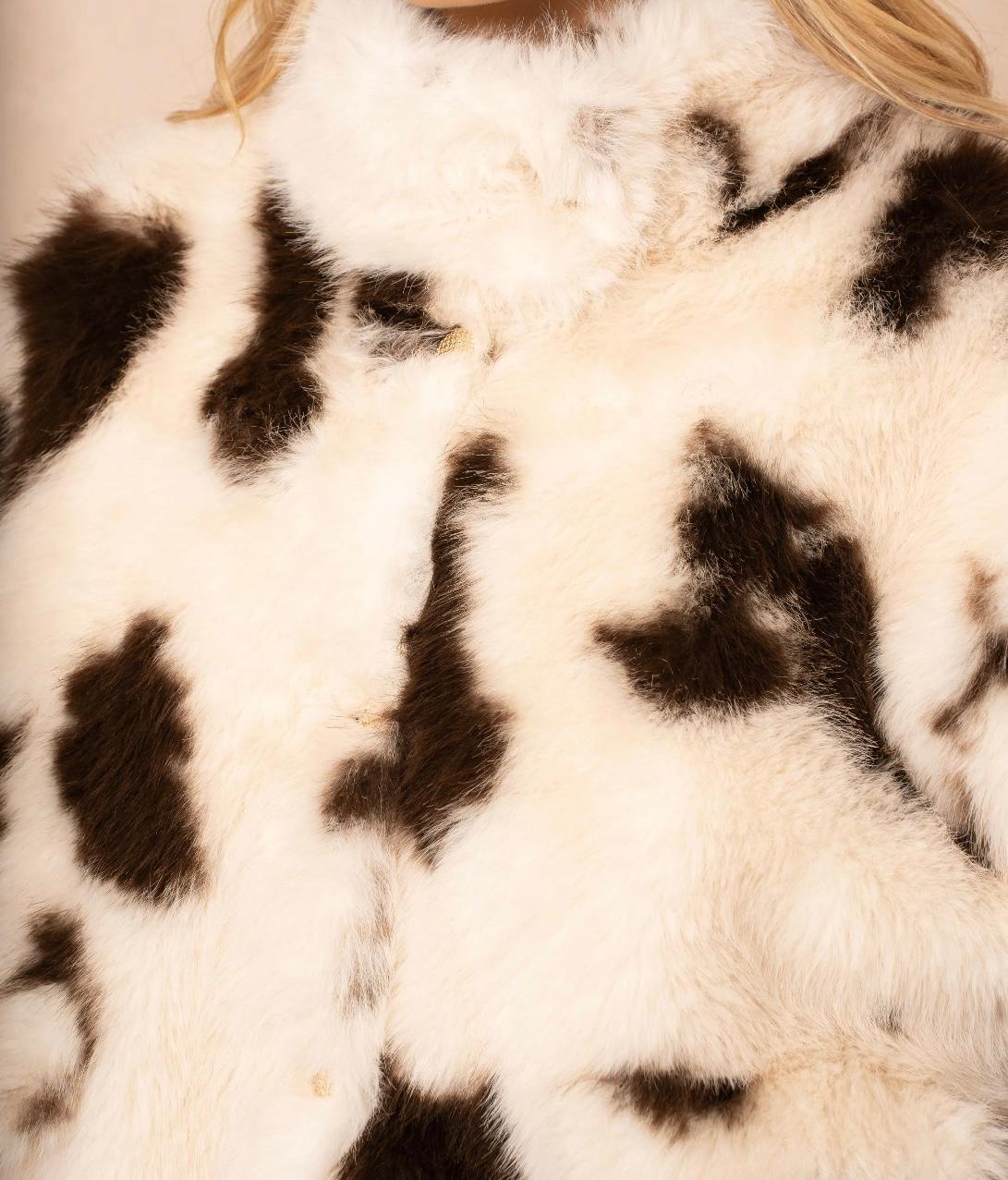 MANTEAU  FOURRURE GOLD&SILVER  CHOCOLAT