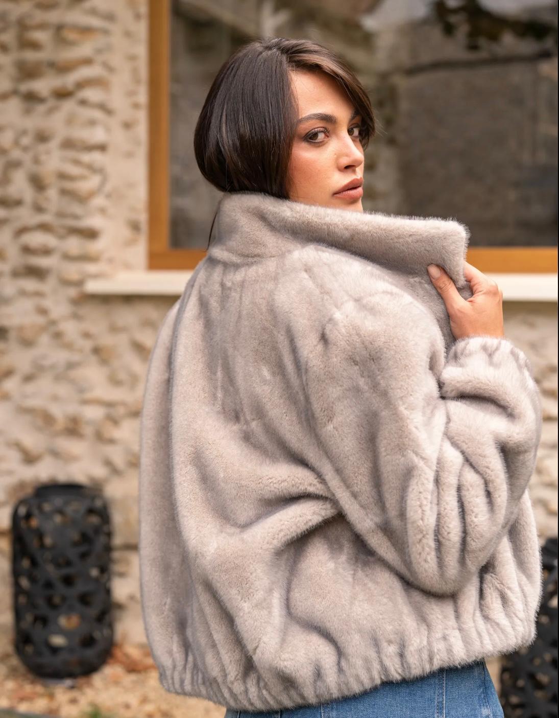 MANTEAU FOURRURE GOLD&SILVER BEIGE