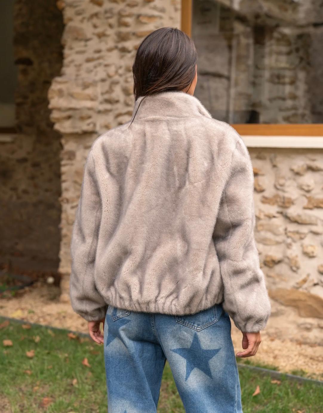 MANTEAU FOURRURE GOLD&SILVER BEIGE