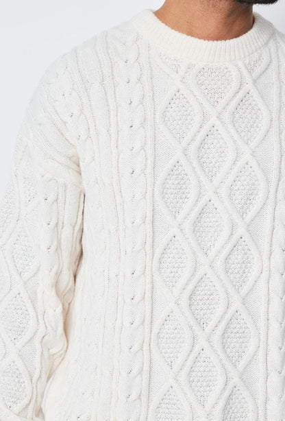 PULL BEIGE TRICOT TRESSÉ FRILIVIN