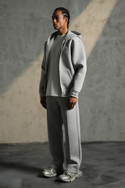 ENSEMBLE GRIS IKAO MOTIF CŒUR  LP-2658