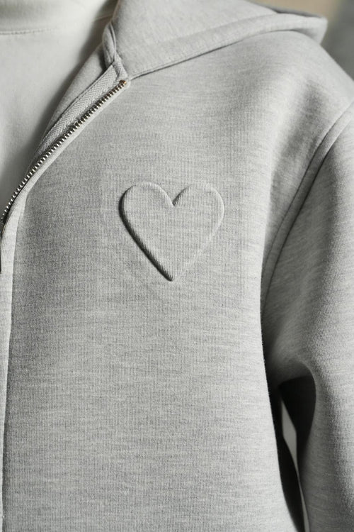 ENSEMBLE GRIS IKAO MOTIF CŒUR  LP-2658