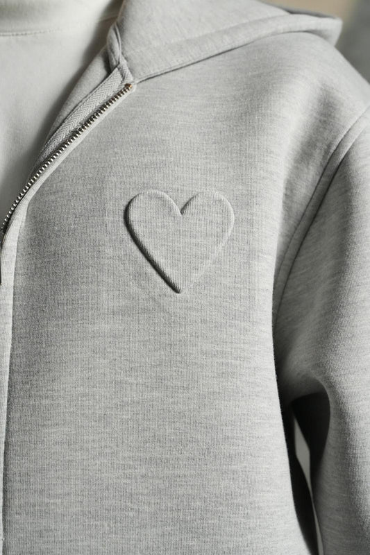 ENSEMBLE GRIS IKAO MOTIF CŒUR  LP-2658