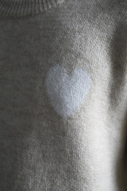 PULL BEIGE MOTIF CŒUR IKAO
