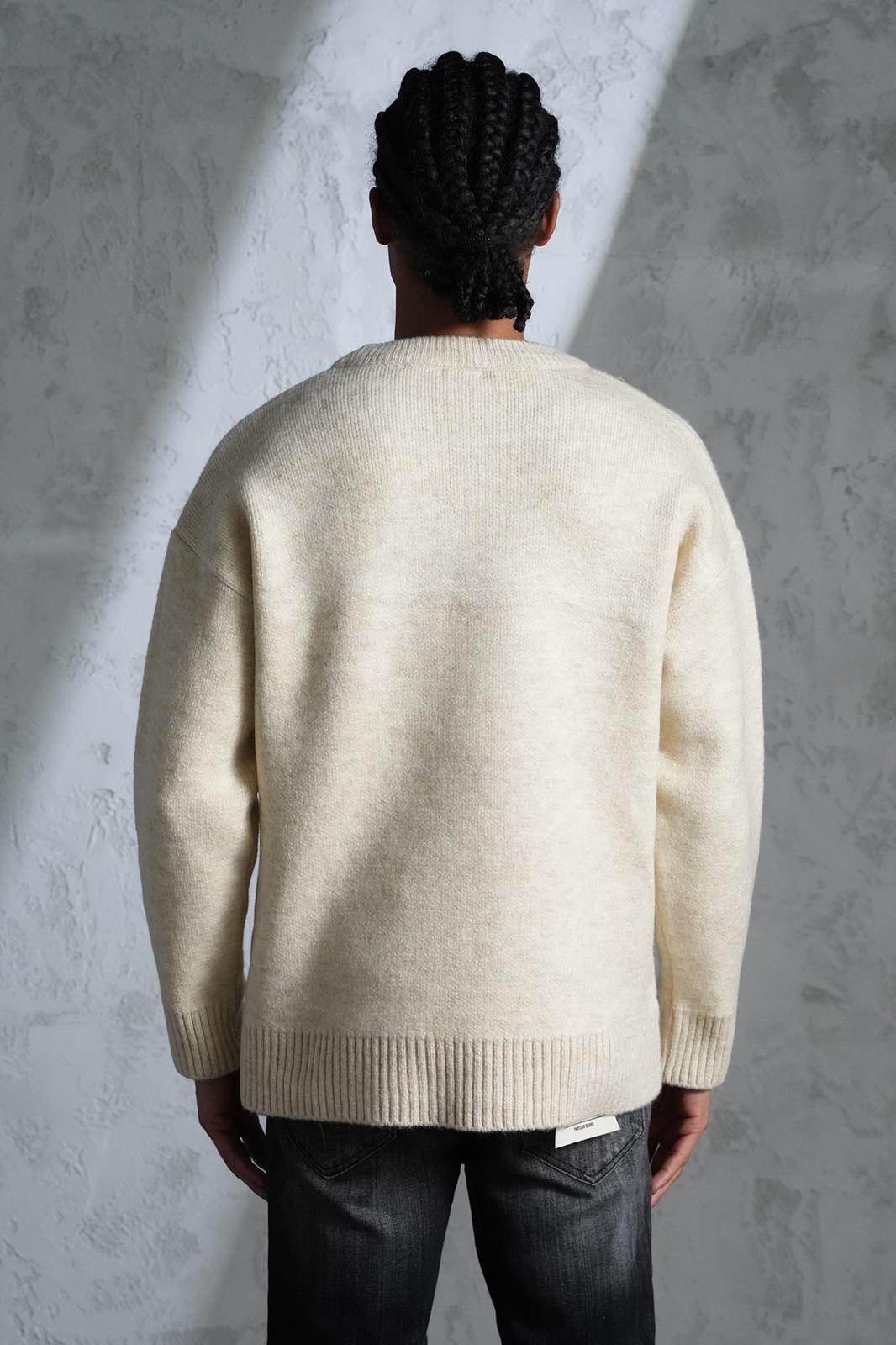 PULL BEIGE MOTIF CŒUR IKAO