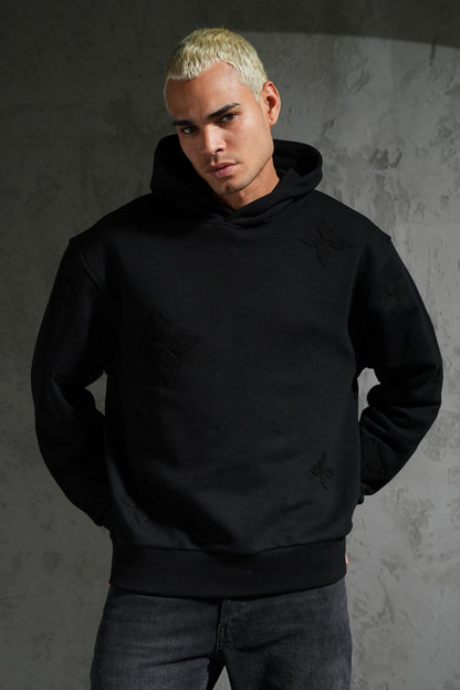 PULL NOIR  IKAO MOTIF TREFLE