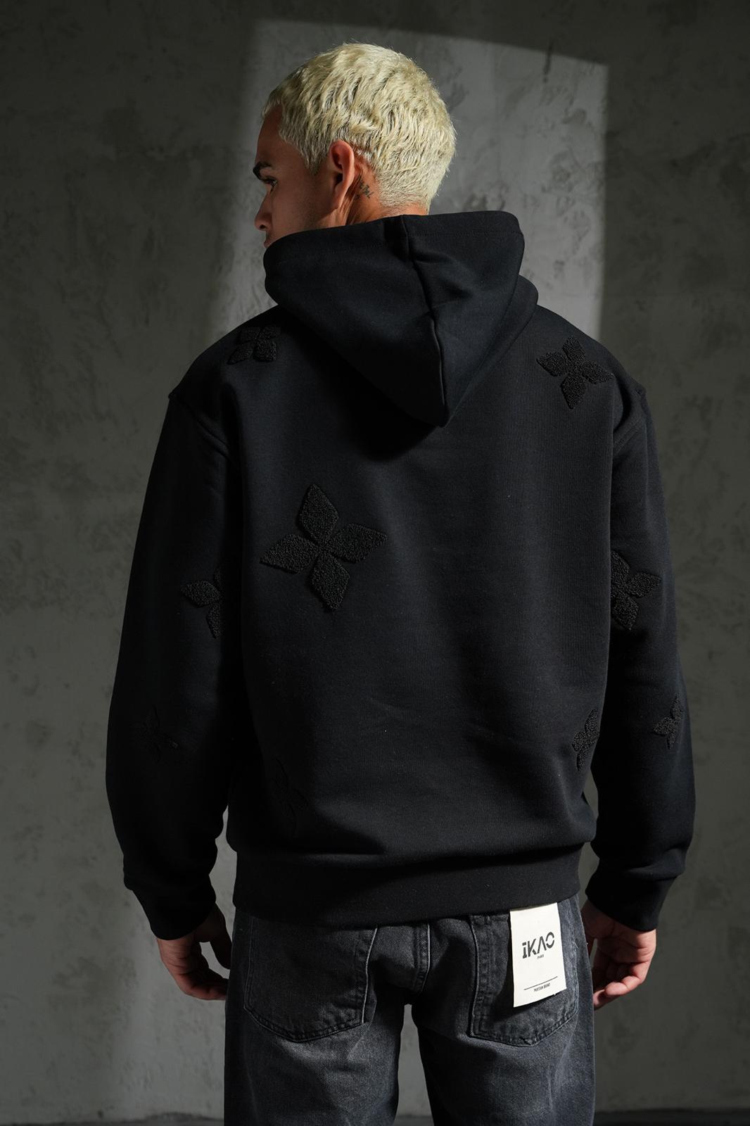 PULL NOIR  IKAO MOTIF TREFLE