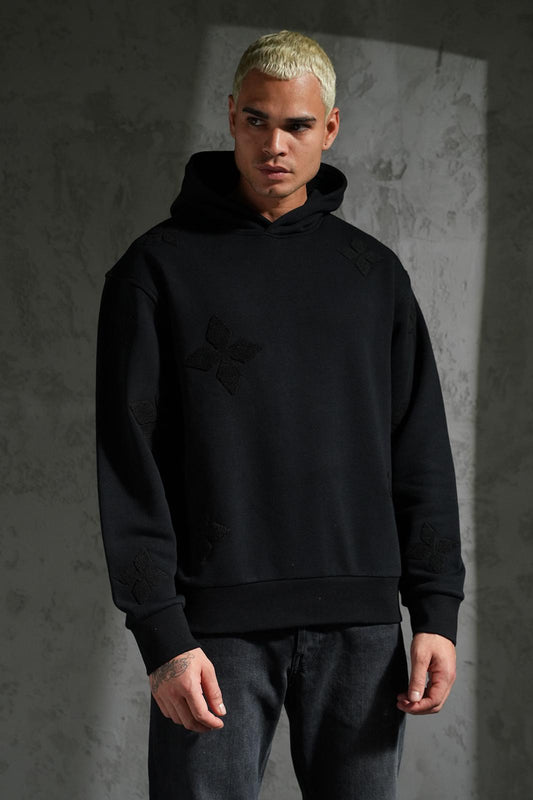 PULL NOIR  IKAO MOTIF TREFLE