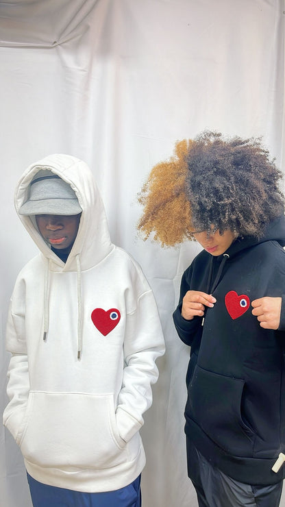 PULL BLANC ADJ CŒUR ROUGE