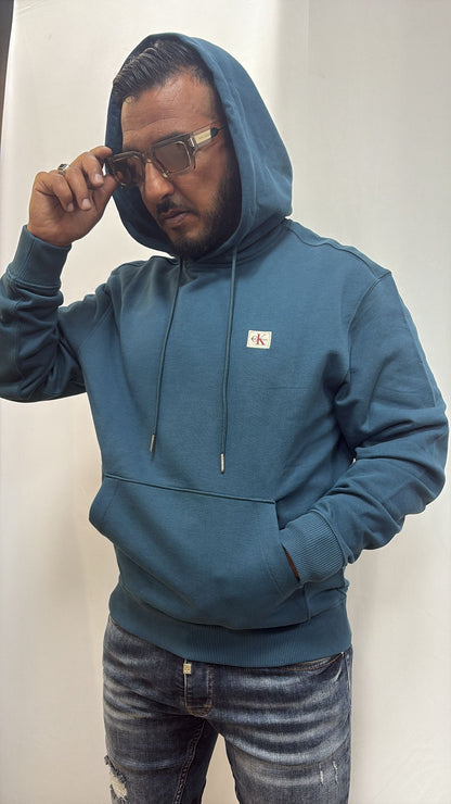 Pull Calvin Klein bleu canards avec capuche