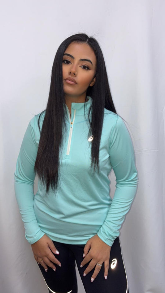 HAUT DEMI ZIP ASICS VERT